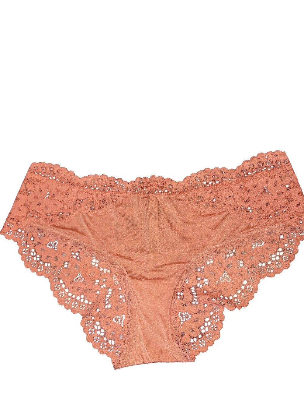 Victoria's Secret Body By Victoria Lace Back Hipster Panty Coral Size Large NWOT